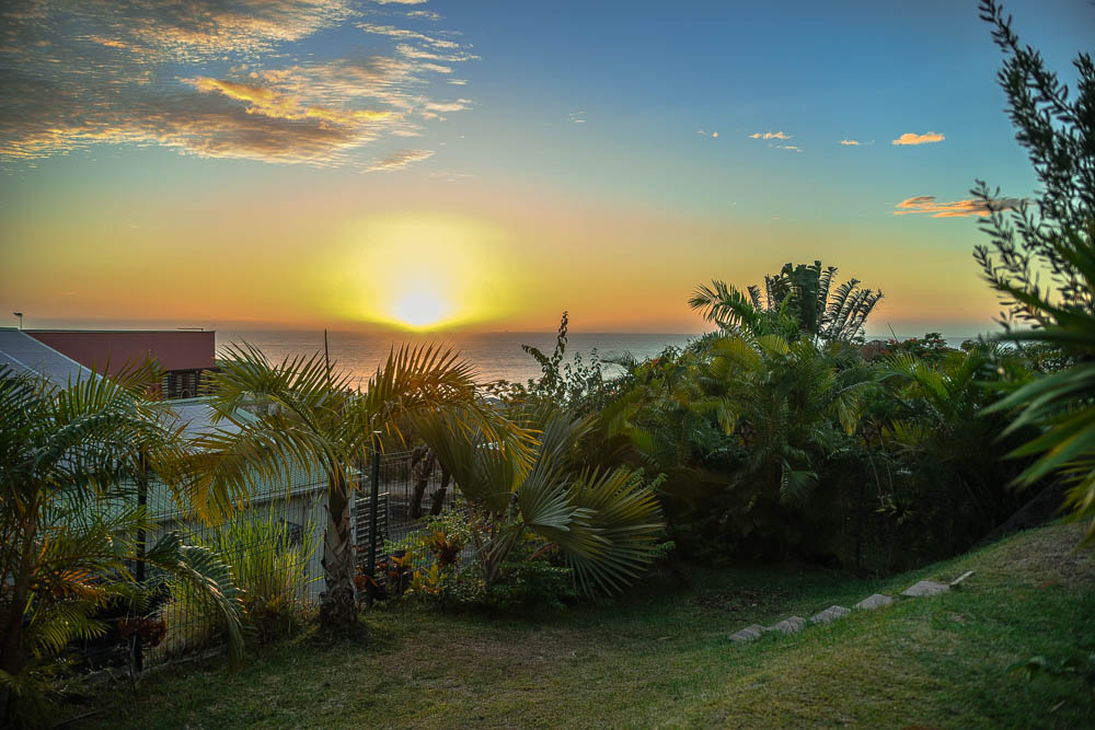 Coucher de soleil pendant l'été austral